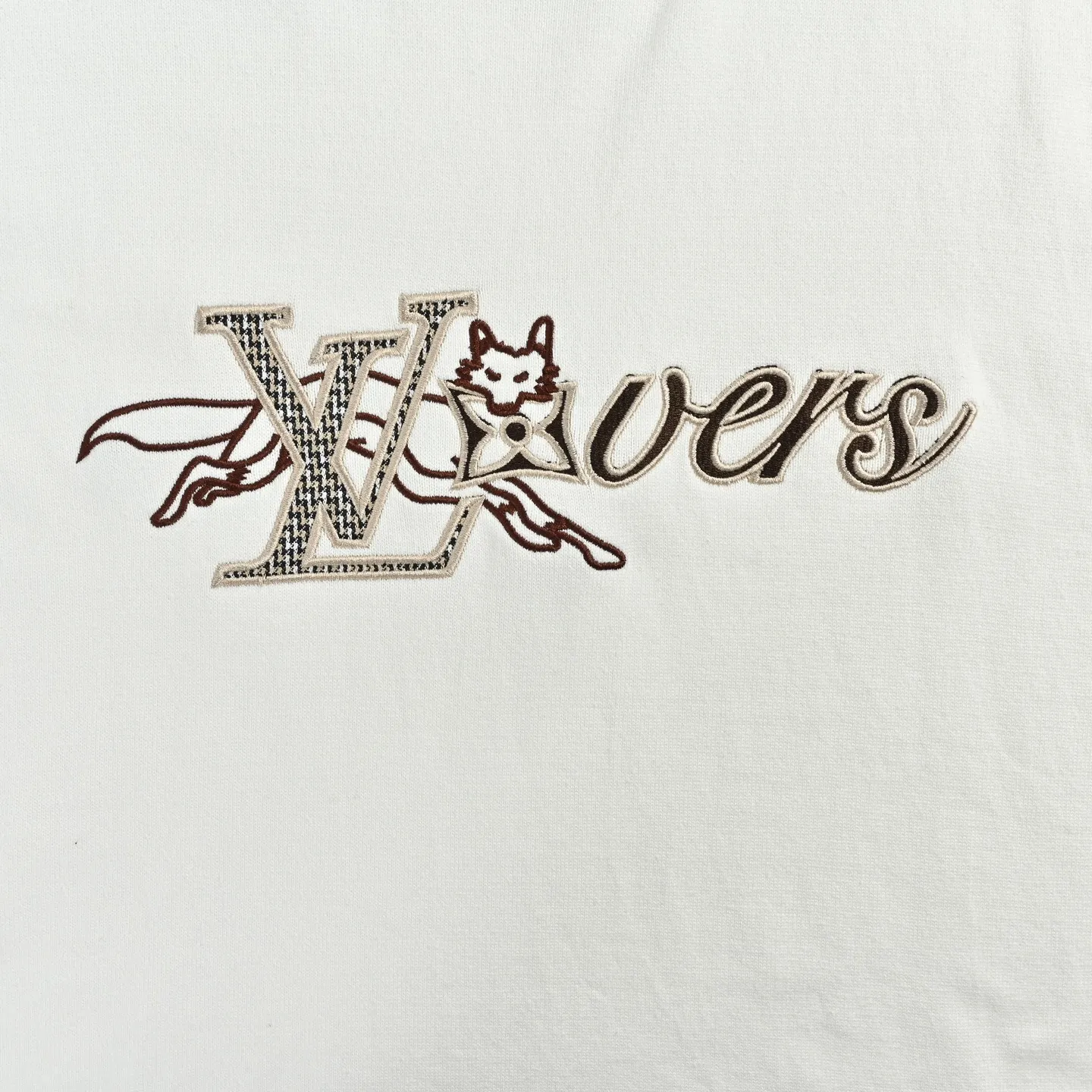 Louis Vuitton/Louis Vuitton fox letter embroidered knitted short sleeves